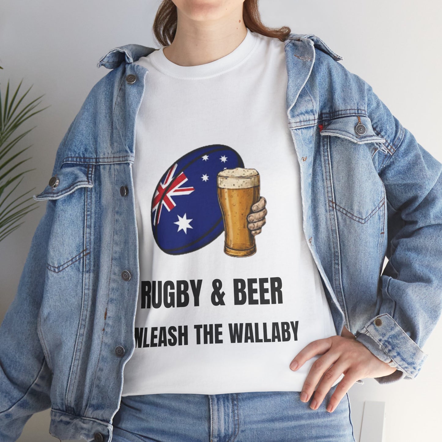 Australia Rugby & Beer T-Shirt - Unleash the Wallaby Fan Tee | Match Day Apparel