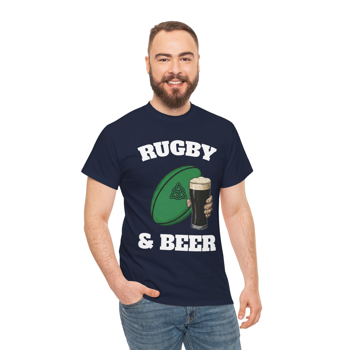 Irish Rugby & Beer T-Shirt – Perfect for Match Days, Gifts & Lads Trips