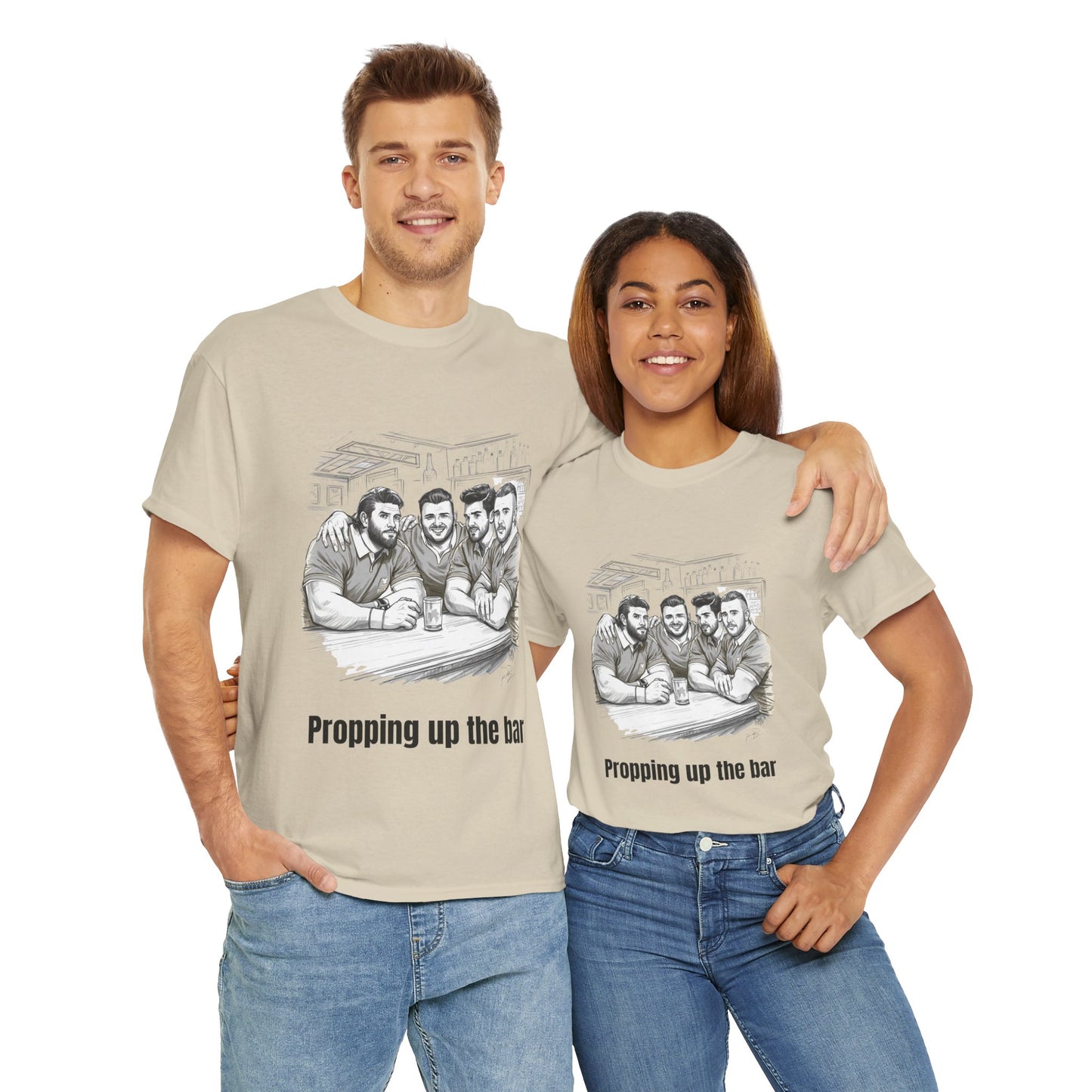 Propping Up The Bar – Funny English Rugby T-Shirt for Fans & Gifts
