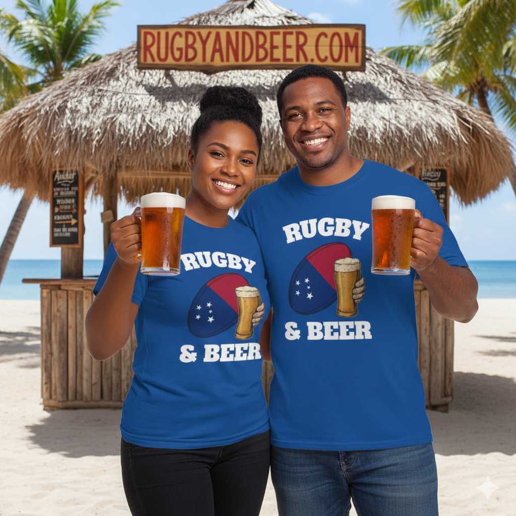 Rugby & Beer Samoa T-Shirt – Manu Samoa Rugby Fans Tee