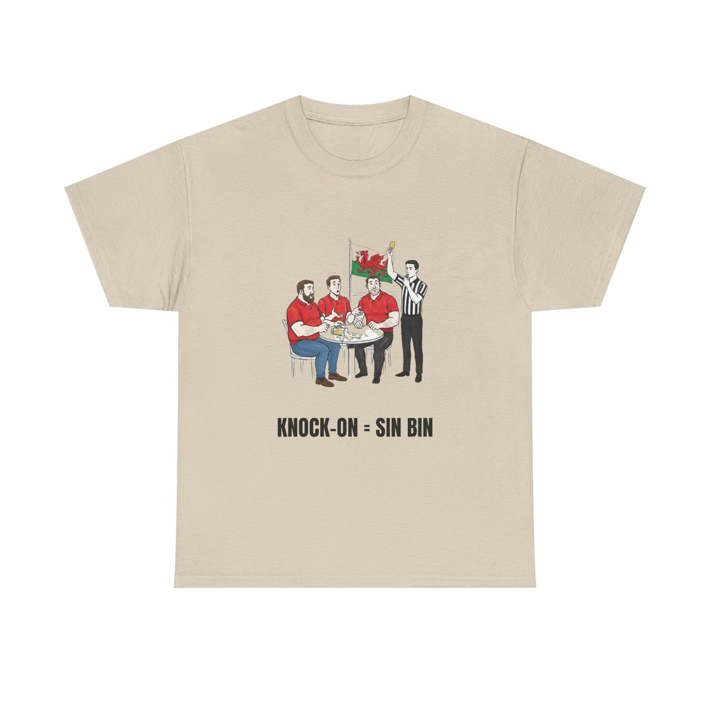 T-shirt rugby gallois et bière – Carton jaune renversé | T-shirt humoristique pour supporters de rugby