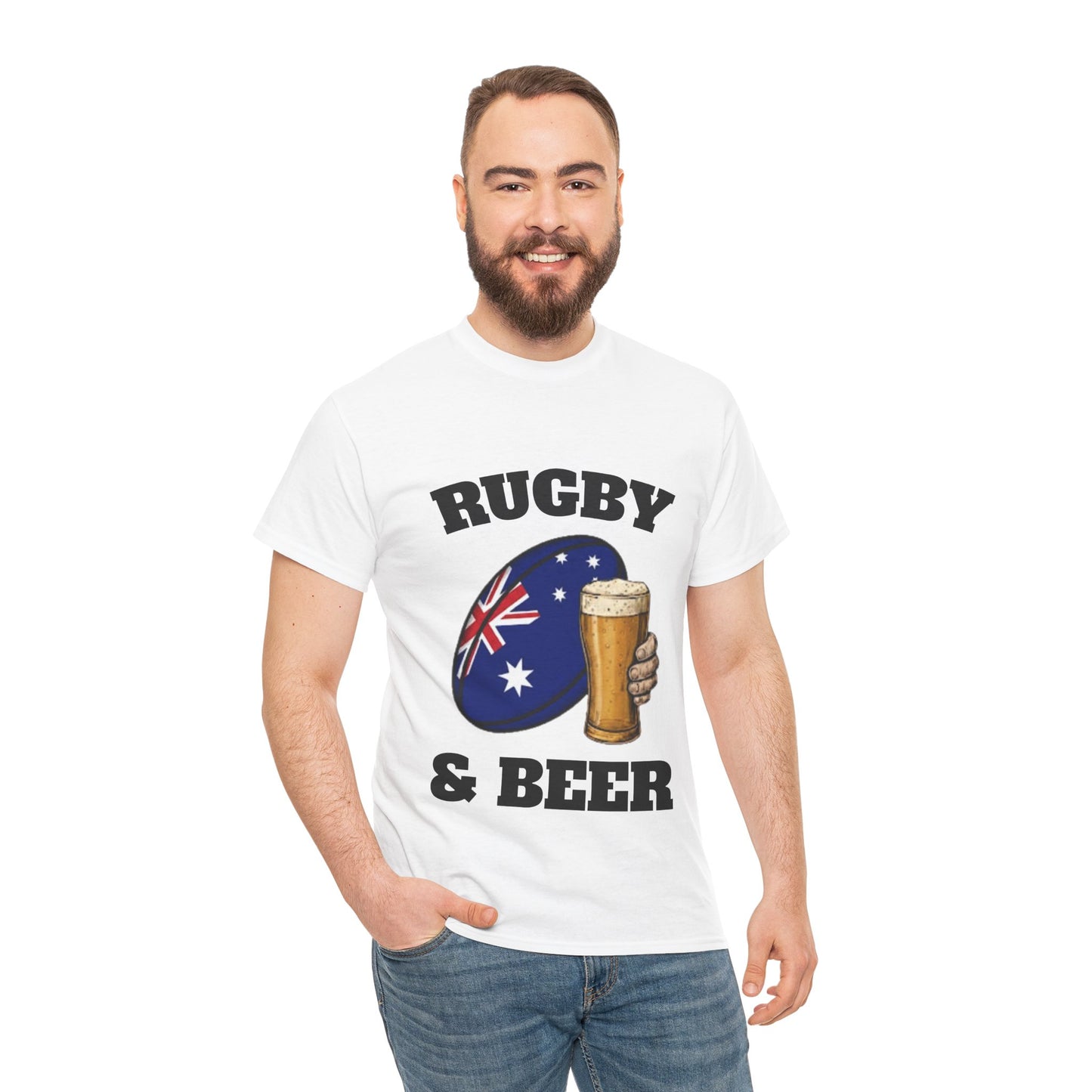 T-shirt Rugby & Beer Australia – T-shirt pour les fans de rugby des Wallabies