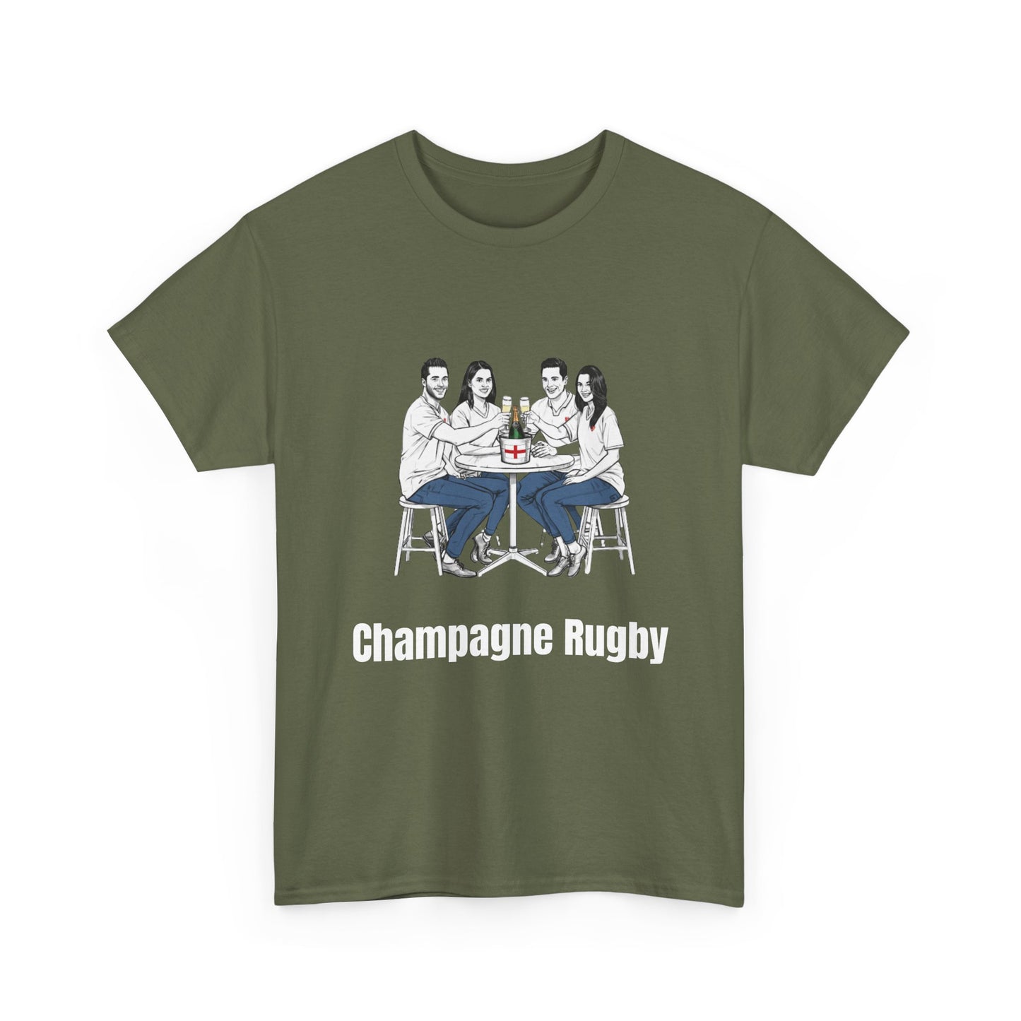 Champagne Rugby T-Shirt - Six Nations English Fan Gift