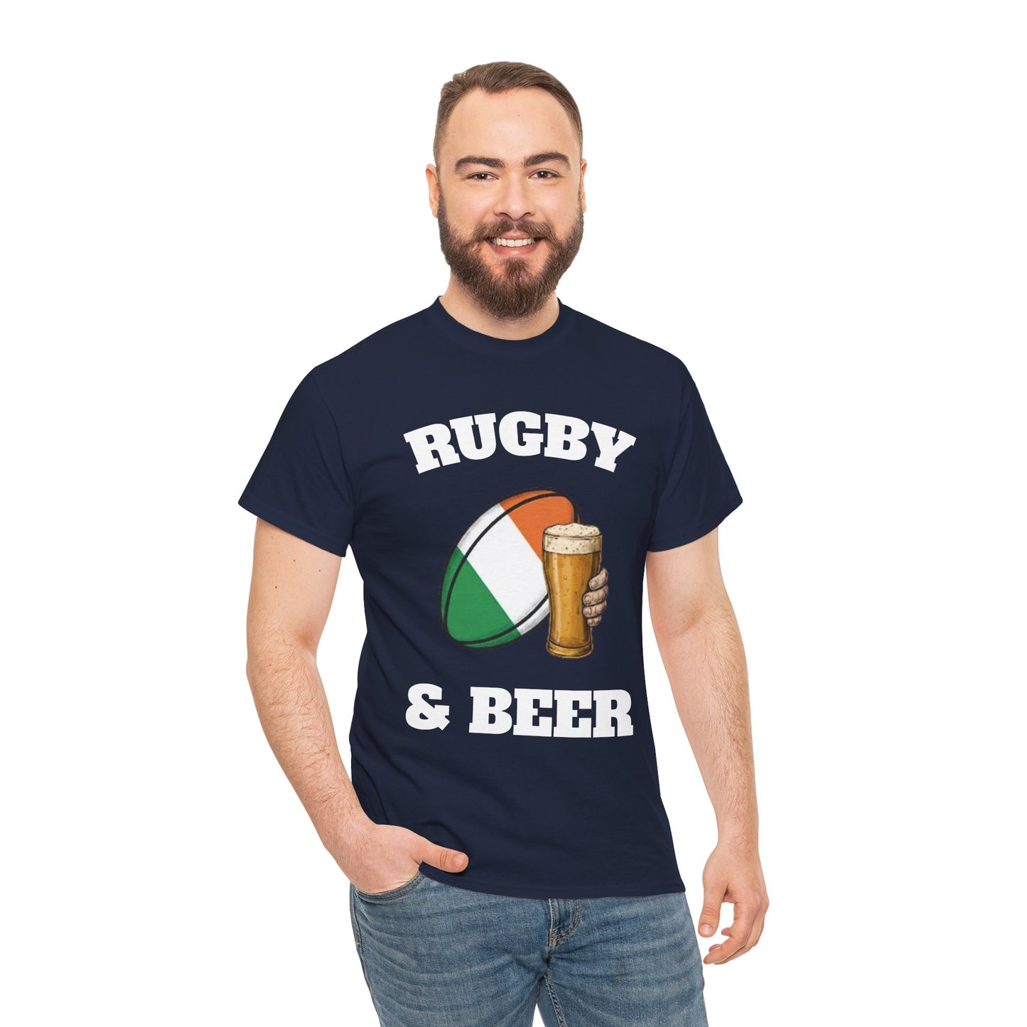 Irish Rugby & Beer T-Shirt – Perfect for Match Days, Gifts & Lads Trips