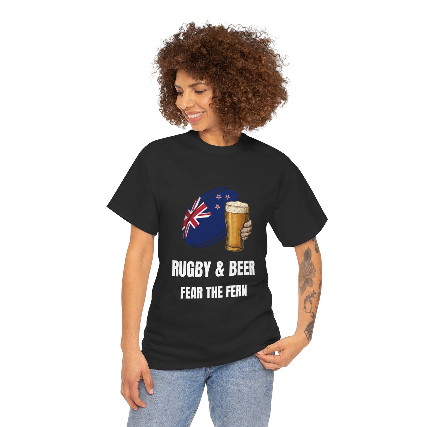 New Zealand Rugby & Beer T-Shirt - Fear the Fern Fan Tee | Match Day Apparel