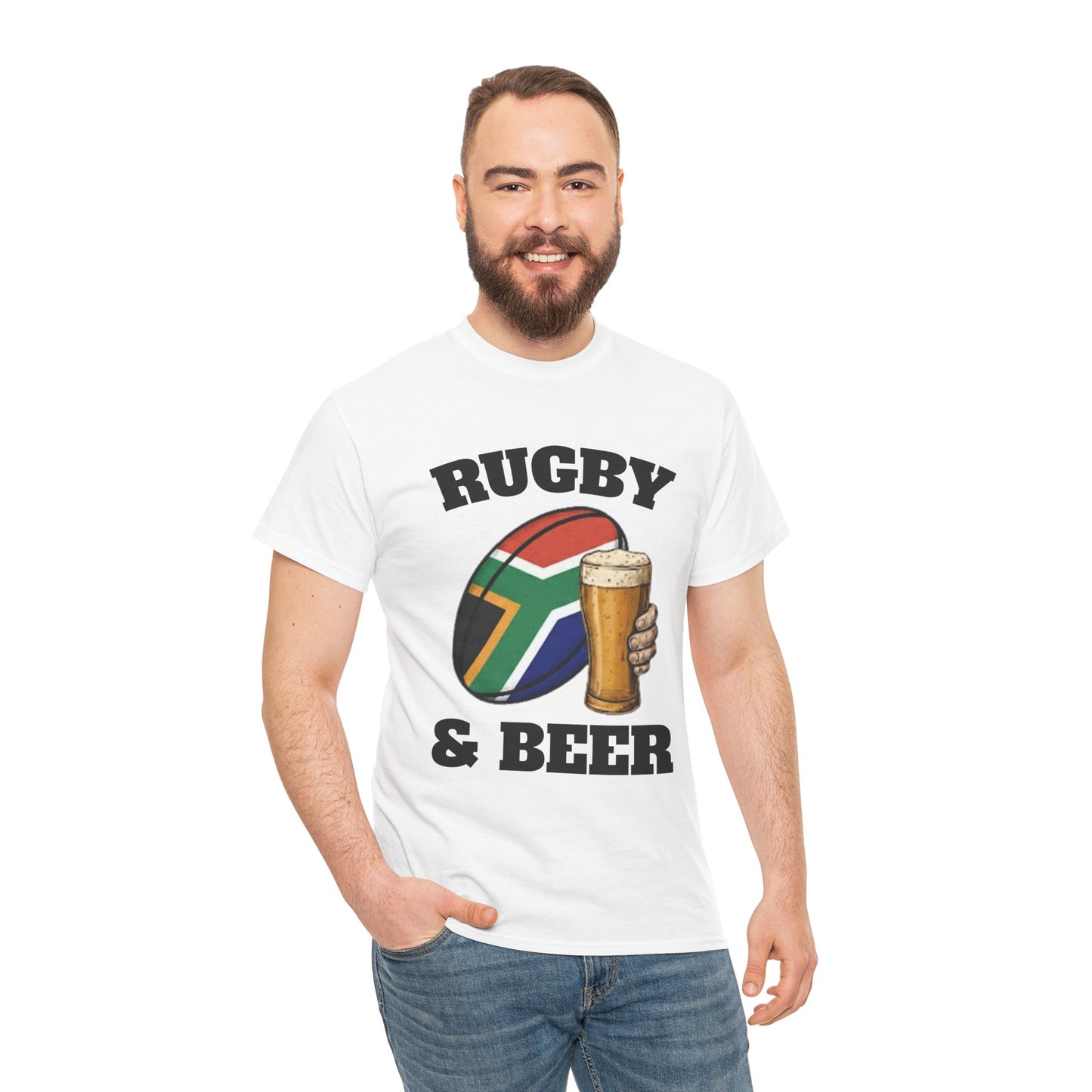 Rugby & Beer South Africa T-Shirt – Springboks Rugby Fan Tee