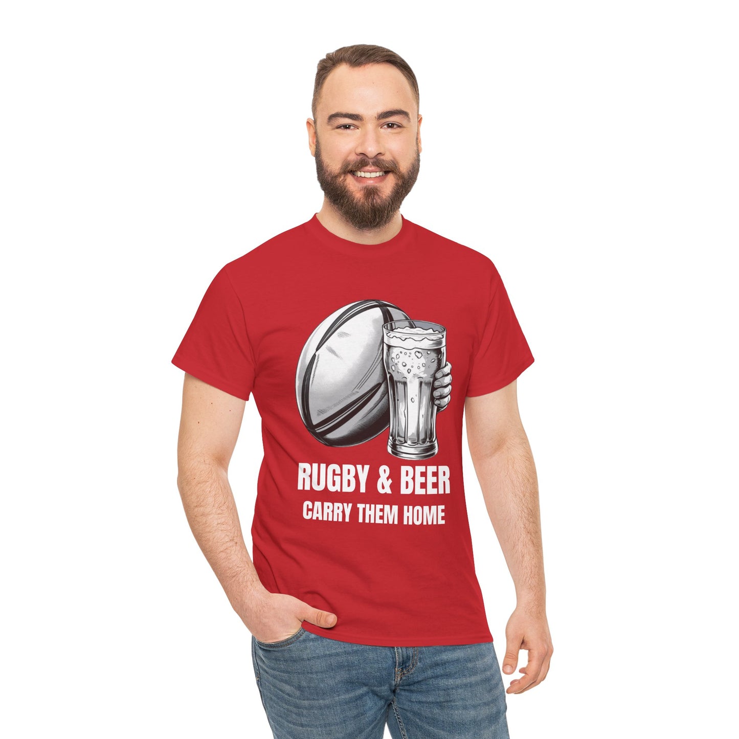 Rugby & Beer “Carry Them Home” T-Shirt – England Rugby Fan Matchday Gift