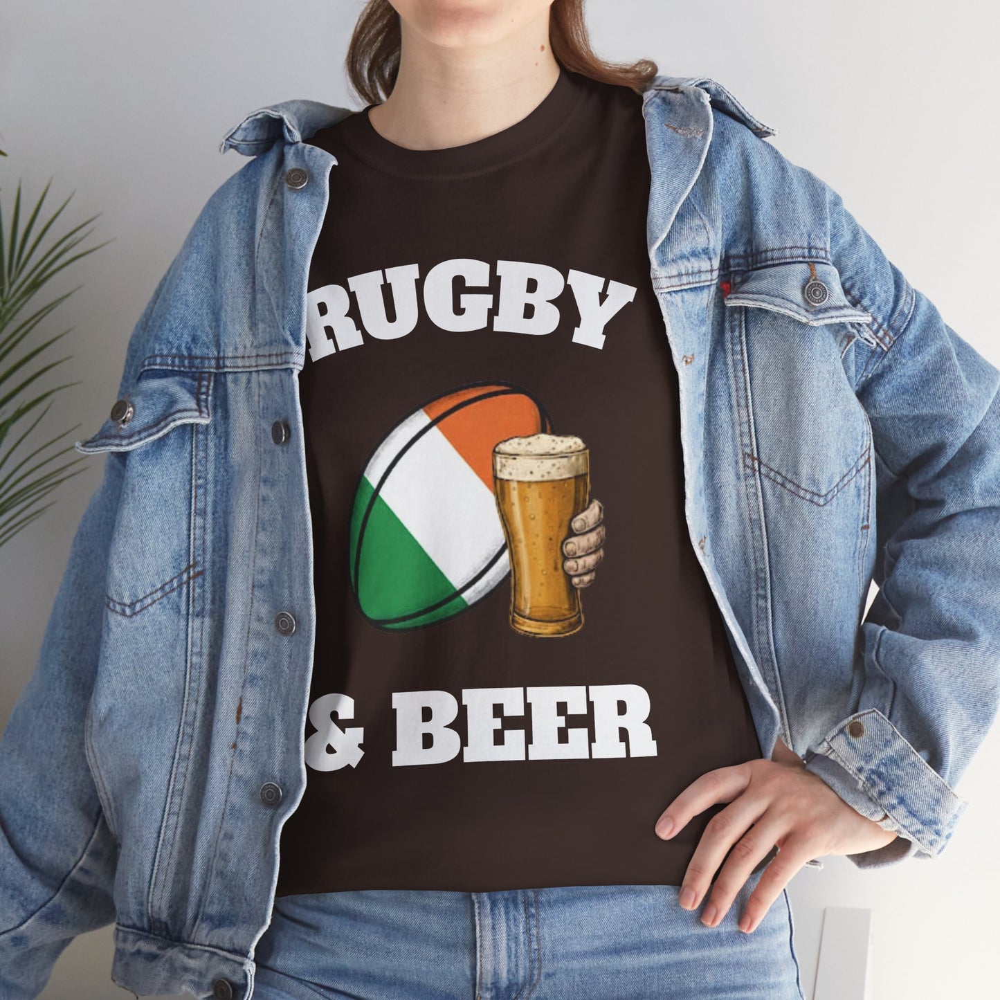 Irish Rugby & Beer T-Shirt – Perfect for Match Days, Gifts & Lads Trips