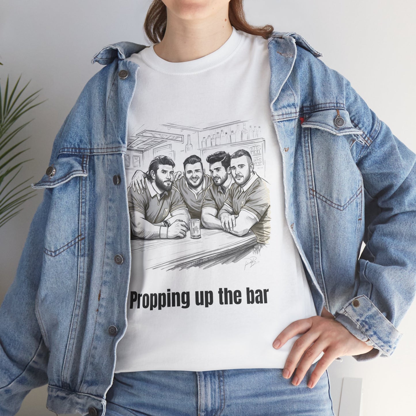 Propping Up The Bar – Funny English Rugby T-Shirt for Fans & Gifts