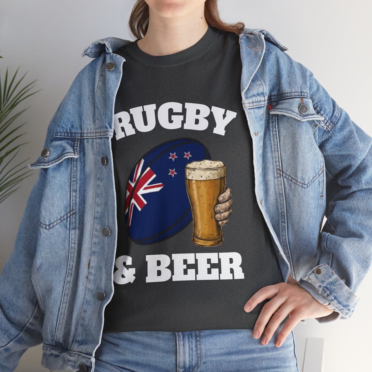 Rugby & Beer New Zealand T-Shirt – Kiwi Rugby Fans Match Day Tee