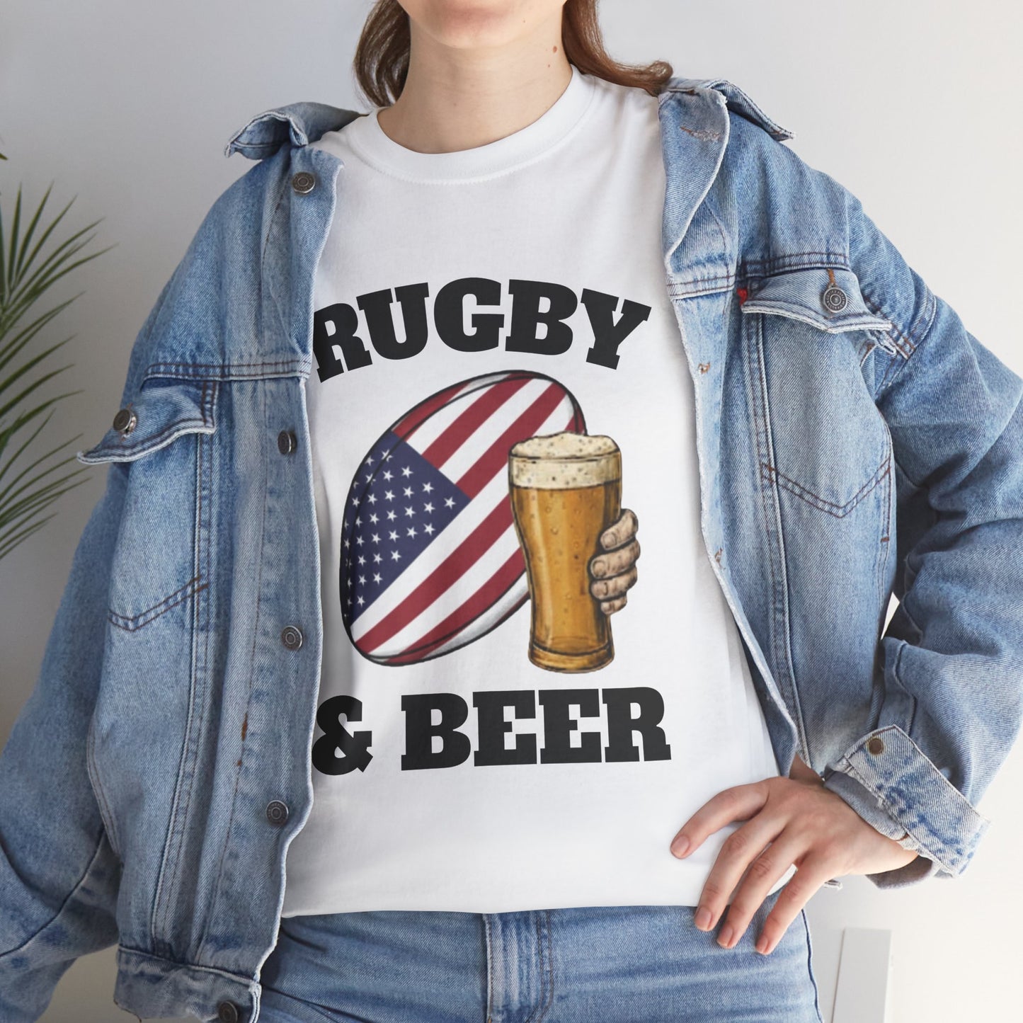 Rugby & Beer USA T-Shirt – American Rugby Fans Match Day Tee