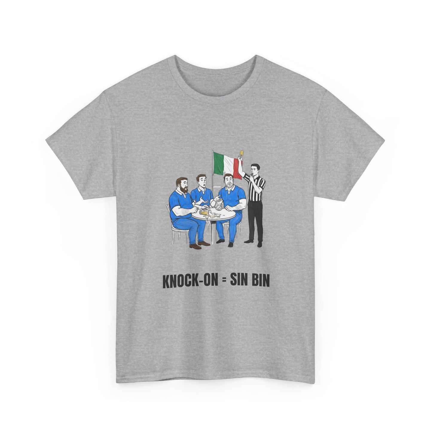 T-shirt rugby italien et bière – Carton jaune renversé | T-shirt humoristique pour supporters de rugby