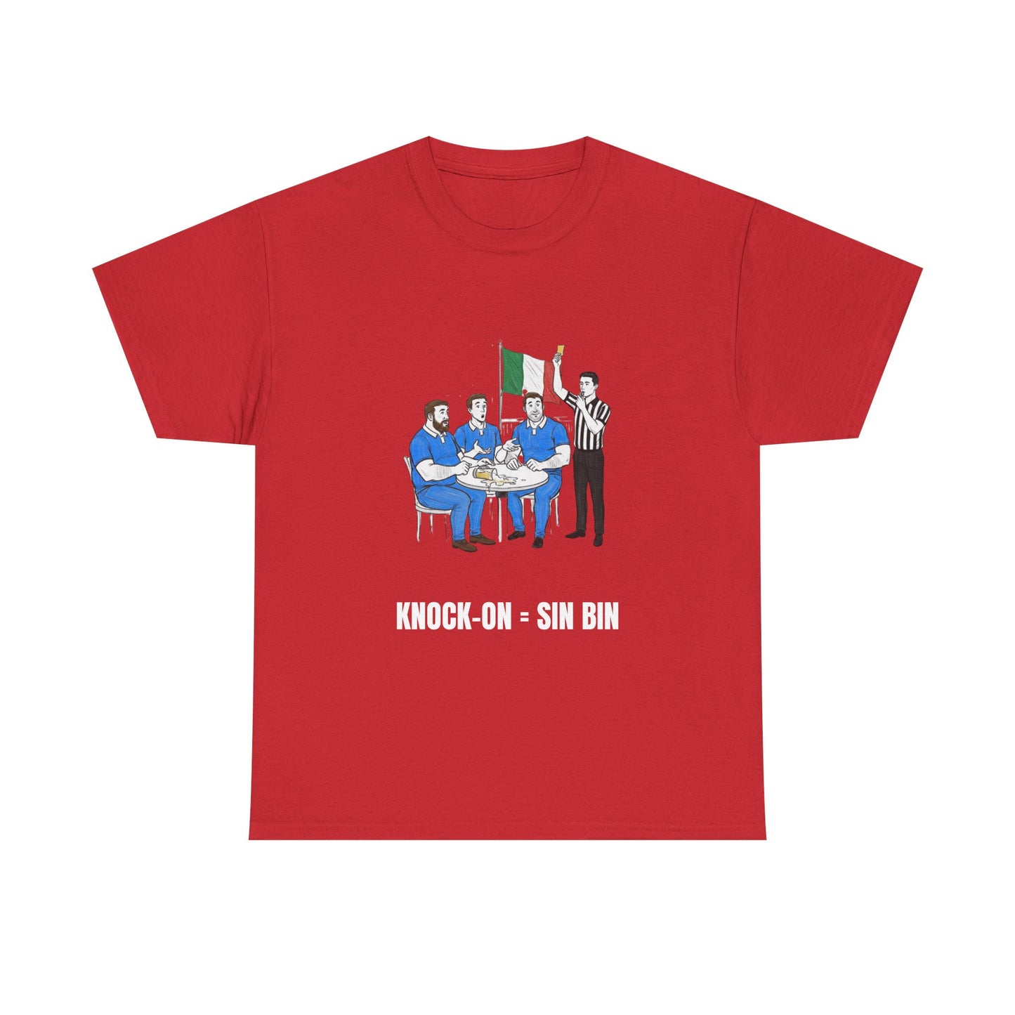 T-shirt rugby italien et bière – Carton jaune renversé | T-shirt humoristique pour supporters de rugby
