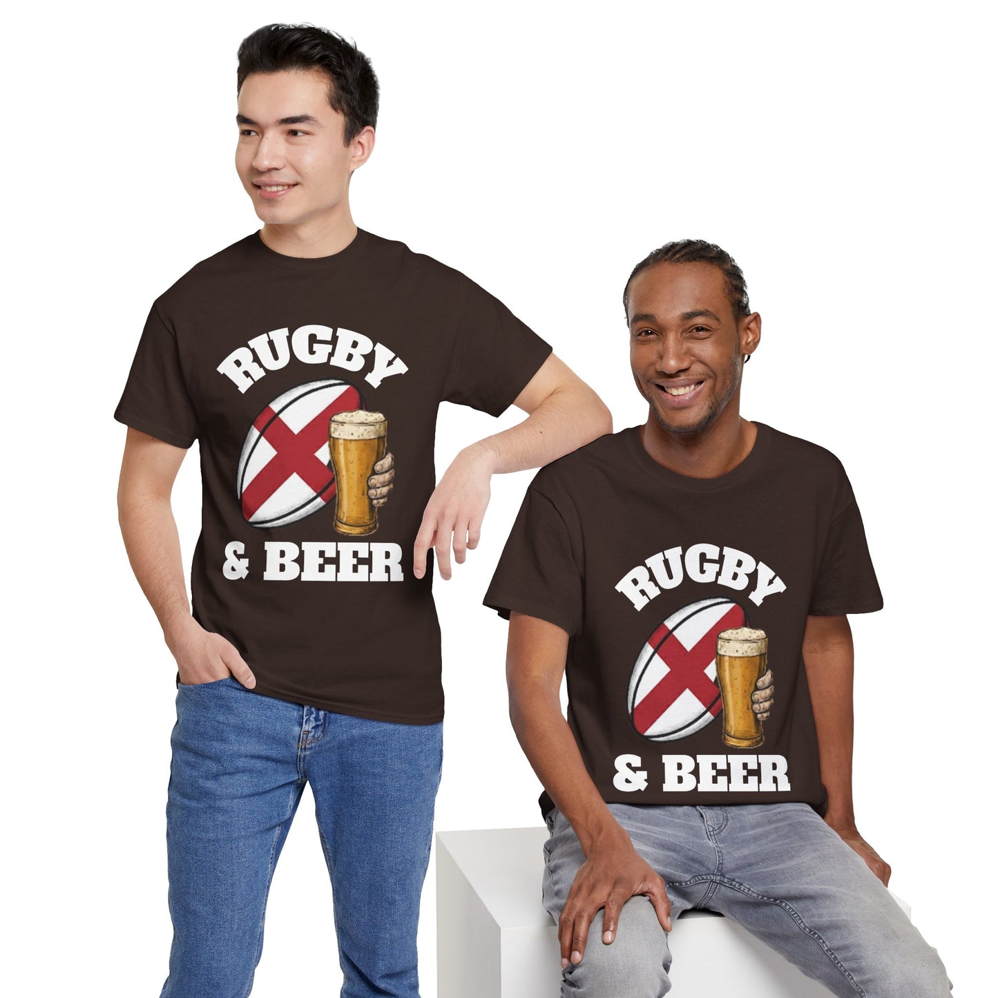 England Rugby & Beer T-Shirt – Perfect for Match Days, Gifts & Lads Trips