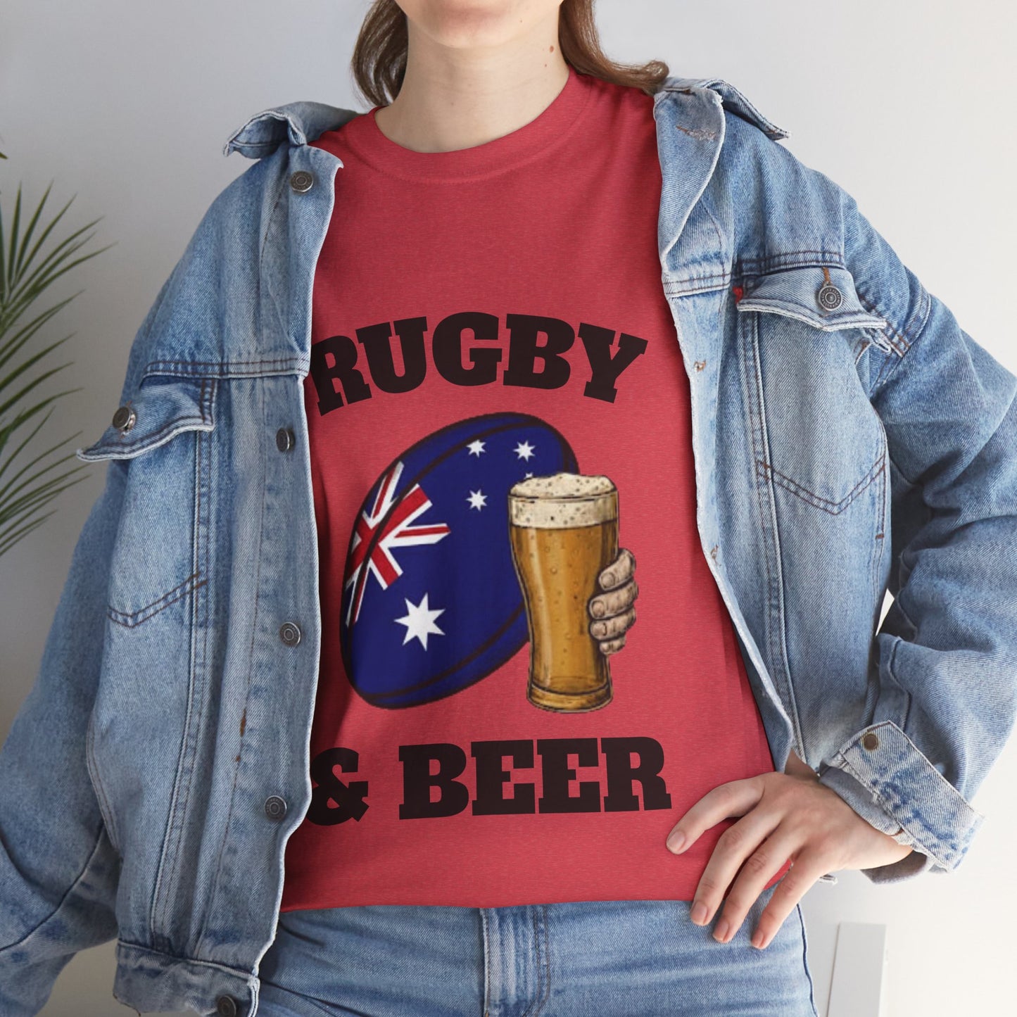T-shirt Rugby & Beer Australia – T-shirt pour les fans de rugby des Wallabies