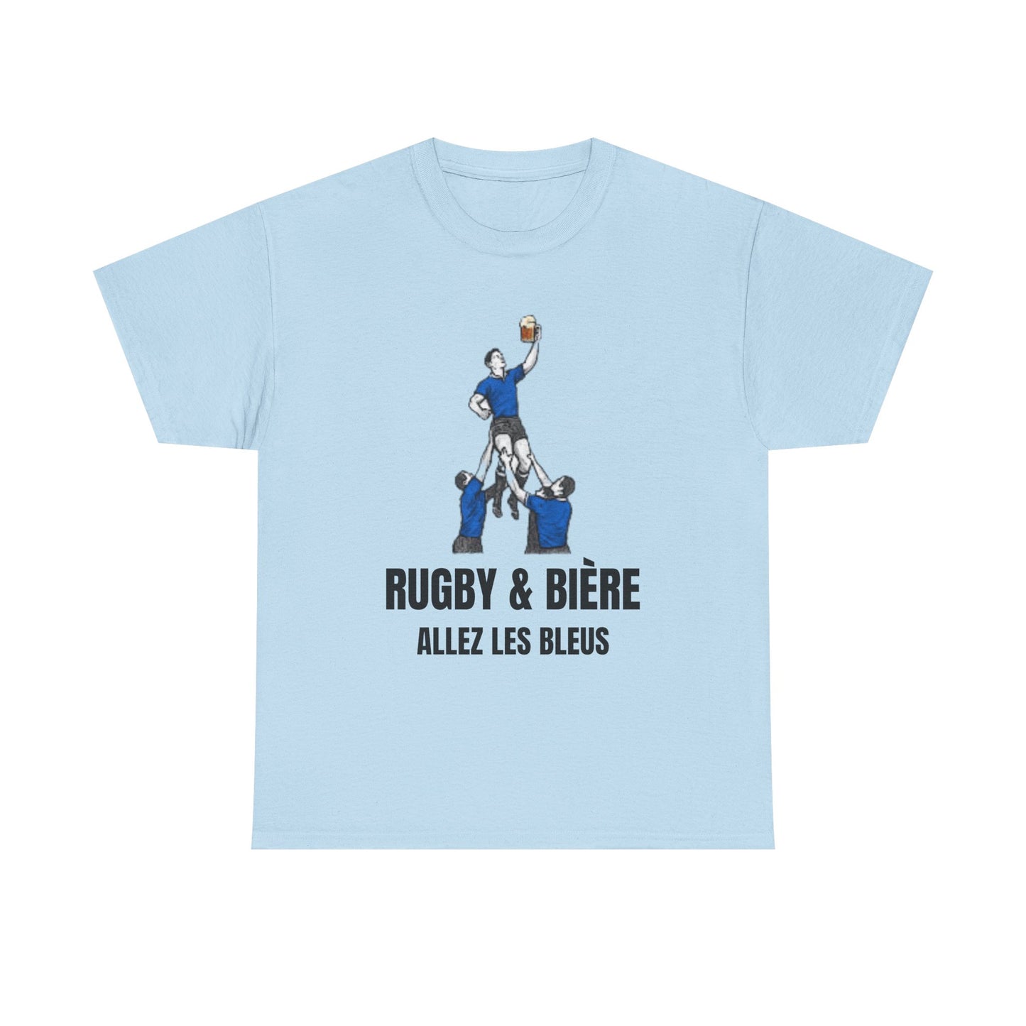 T-shirt Rugby & Bière : Allez Les Bleus - Cadeau parfait pour les fans de rugby