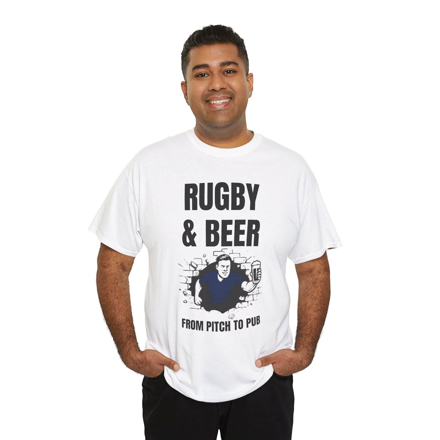 Rugby & Beer T-Shirt – From the Pitch to the Pub | Scottish Rugby Fans Tee