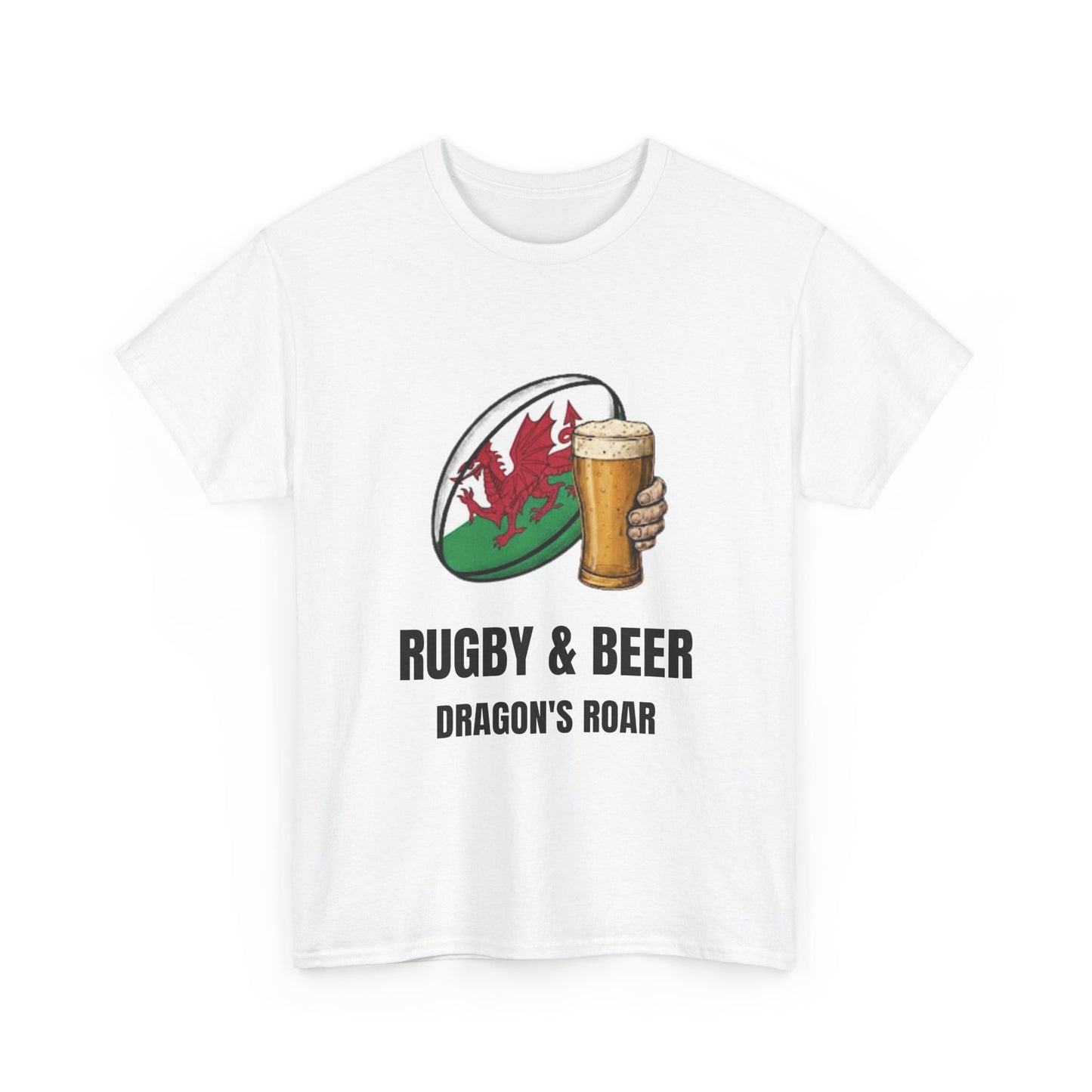 Maglietta "Dragon's Roar" di Rugby & Beer – Regalo per la partita dei tifosi di rugby del Galles