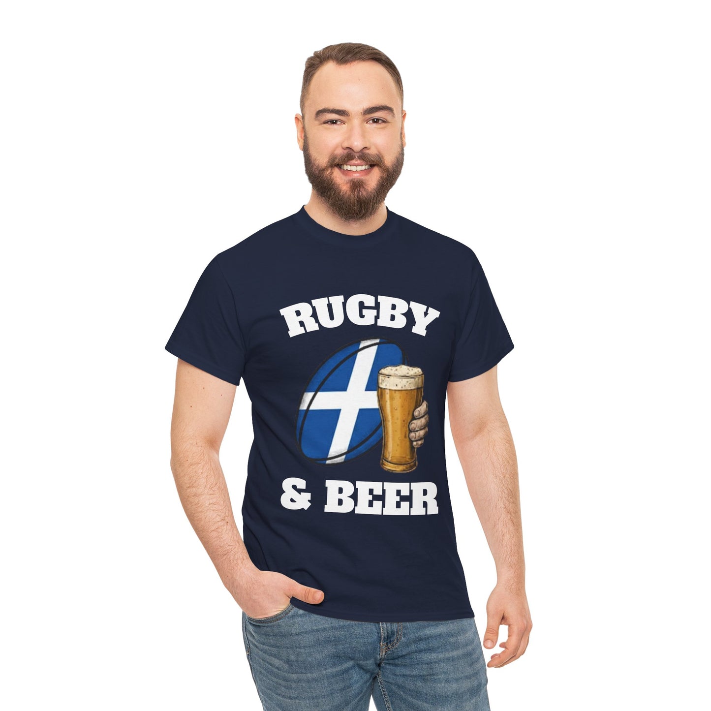 Scotland Rugby & Beer T-Shirt – Perfect for Match Days, Gifts & Lads Trips