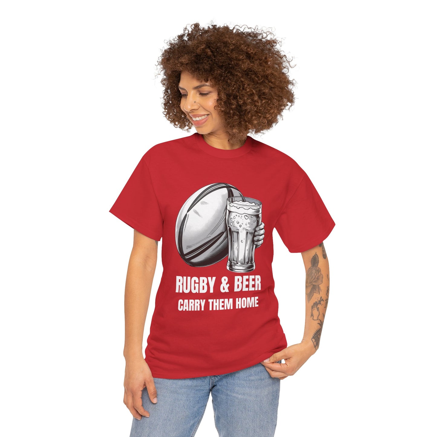Rugby & Beer “Carry Them Home” T-Shirt – England Rugby Fan Matchday Gift