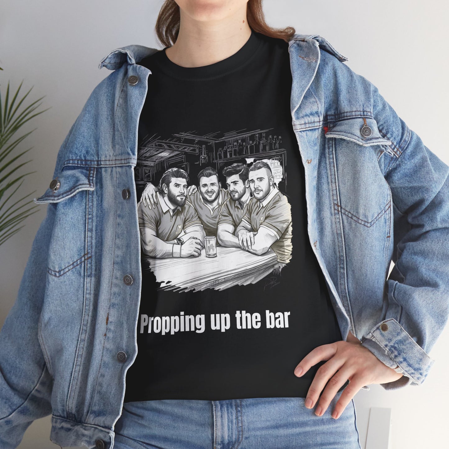 Propping Up The Bar – Funny English Rugby T-Shirt for Fans & Gifts