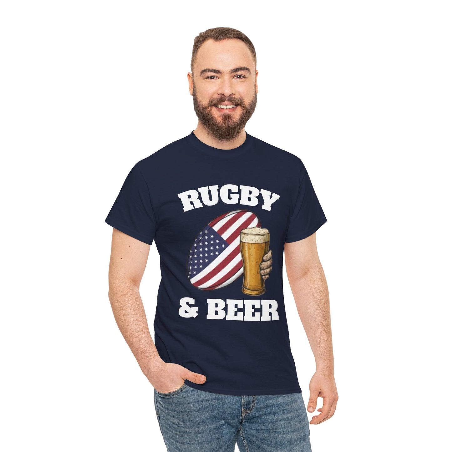 Rugby & Beer USA T-Shirt – American Rugby Fans Match Day Tee