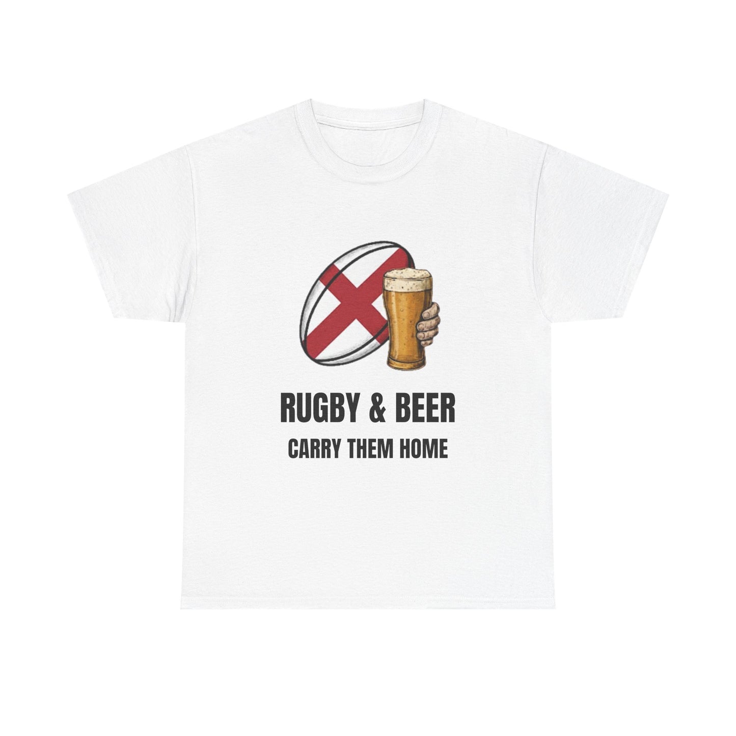 T-shirt Angleterre Rugby & Beer - T-shirt de supporter « Reportez-les à la maison » | Vêtements pour le jour du match