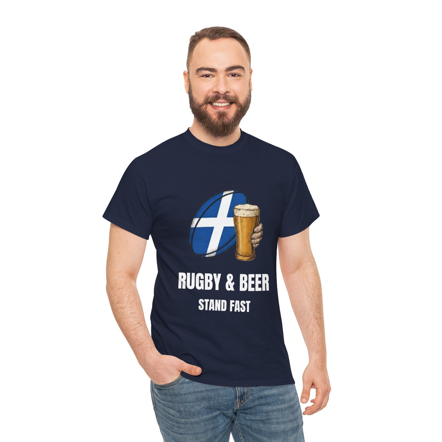 T-shirt « Stand Fast » de rugby et de bière – Cadeau de match pour les supporters écossais de rugby
