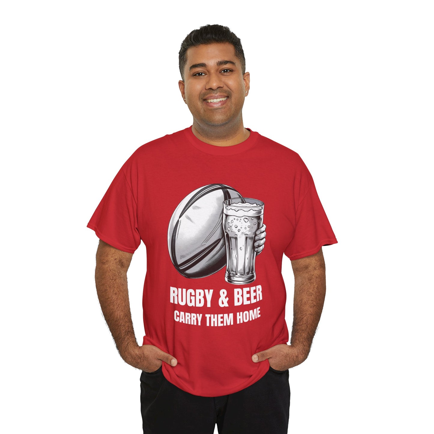Rugby & Beer “Carry Them Home” T-Shirt – England Rugby Fan Matchday Gift
