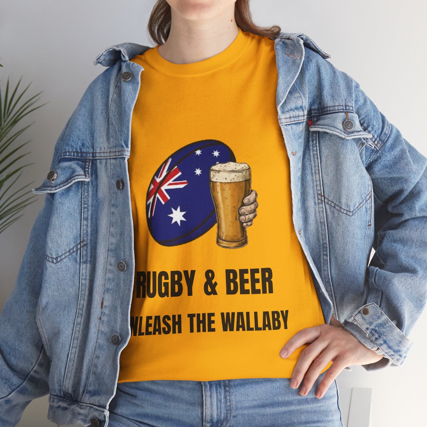 Australia Rugby & Beer T-Shirt - Unleash the Wallaby Fan Tee | Match Day Apparel