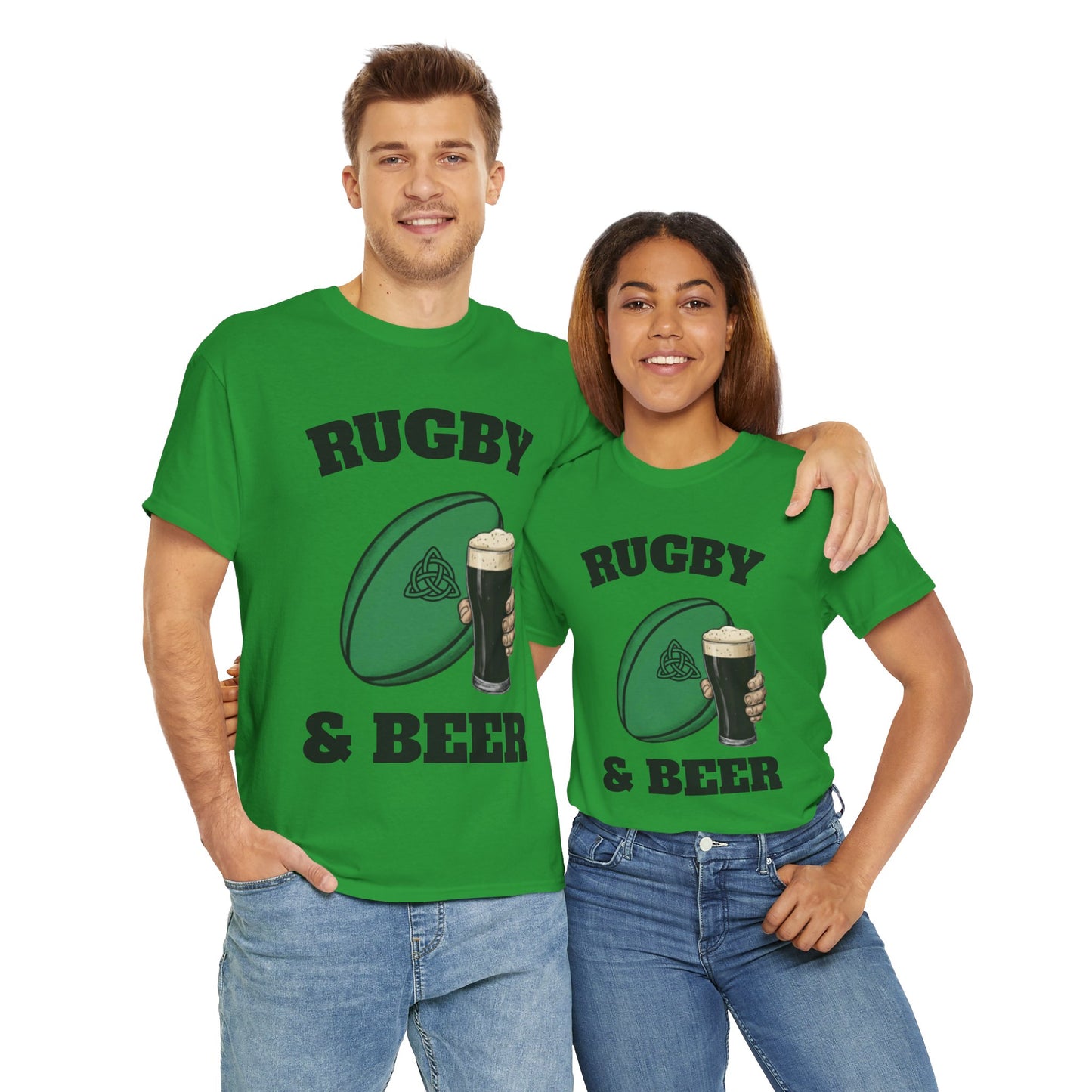 Irish Rugby & Beer T-Shirt – Perfect for Match Days, Gifts & Lads Trips