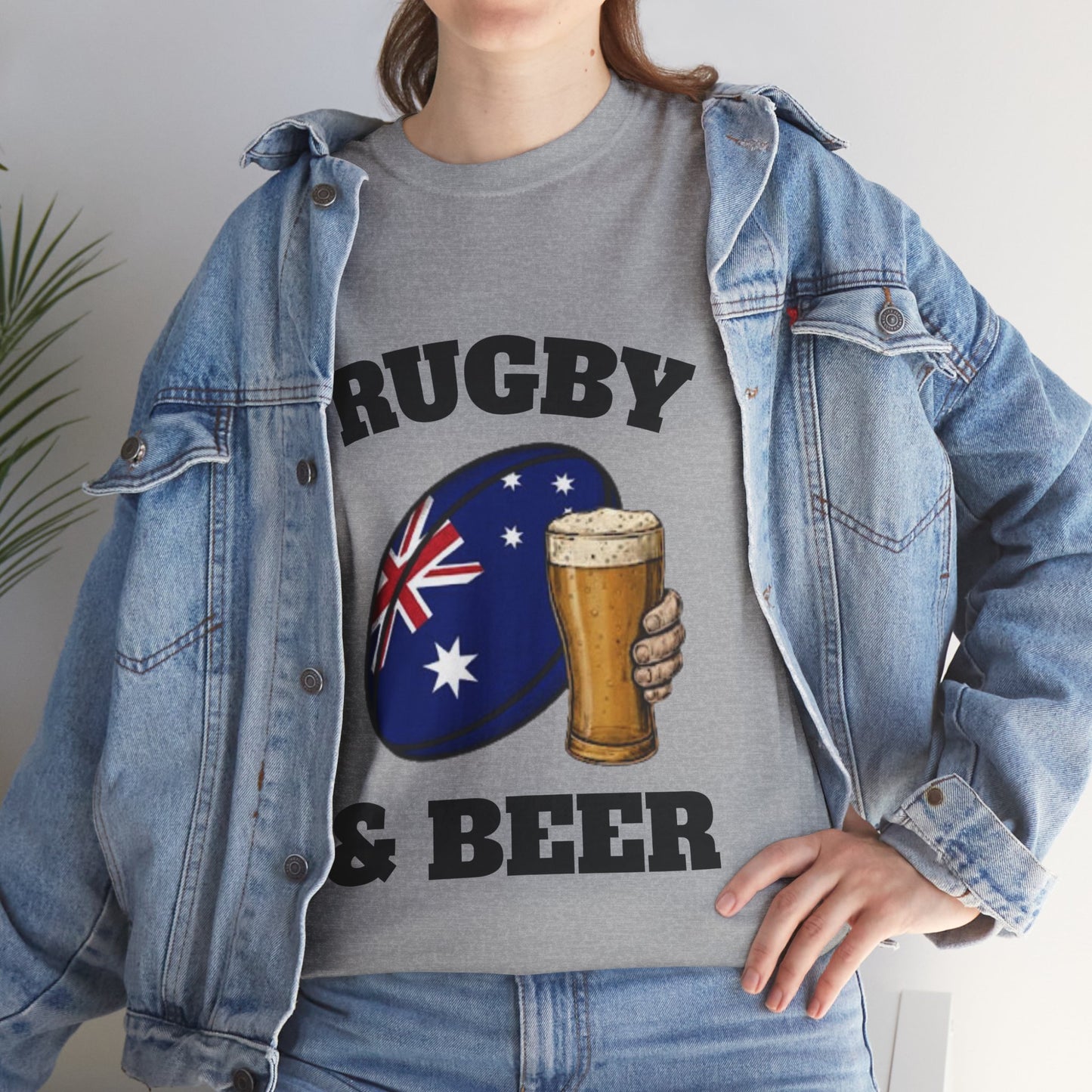 T-shirt Rugby & Beer Australia – T-shirt pour les fans de rugby des Wallabies