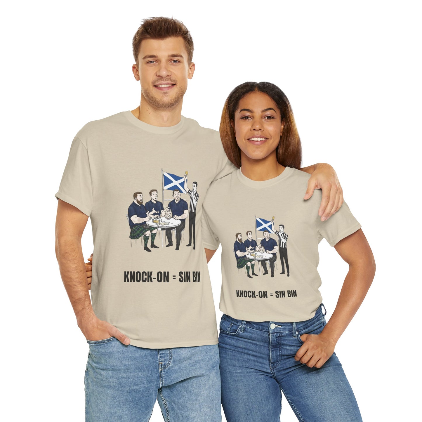T-shirt rugby écossais et bière – Carton jaune renversé | T-shirt humoristique pour supporters de rugby