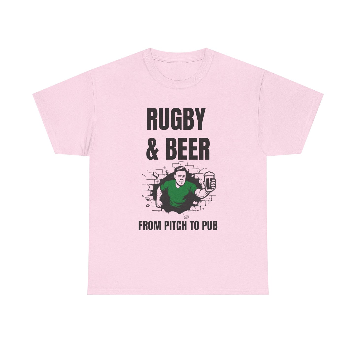 Rugby & Beer T-Shirt – From the Pitch to the Pub | Irish Rugby Fans Tee