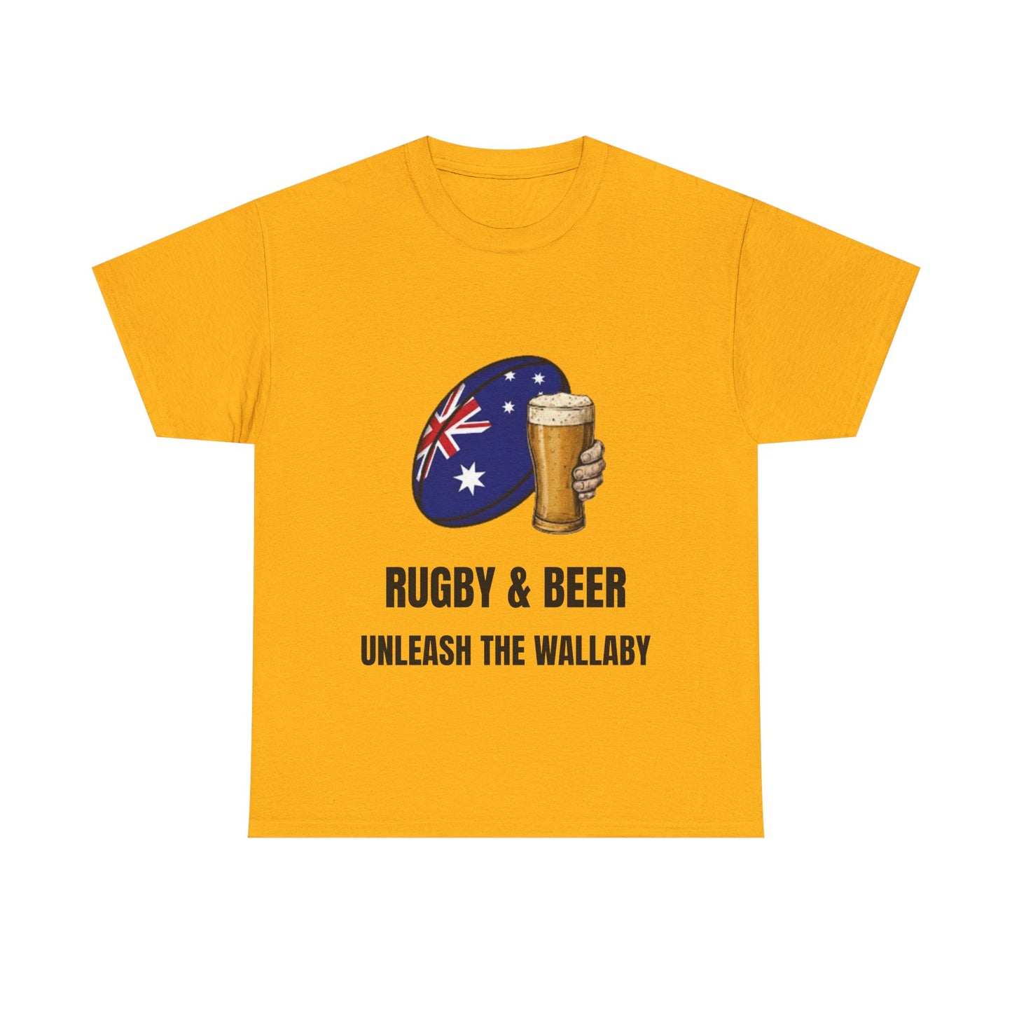 Australia Rugby & Beer T-Shirt - Unleash the Wallaby Fan Tee | Match Day Apparel