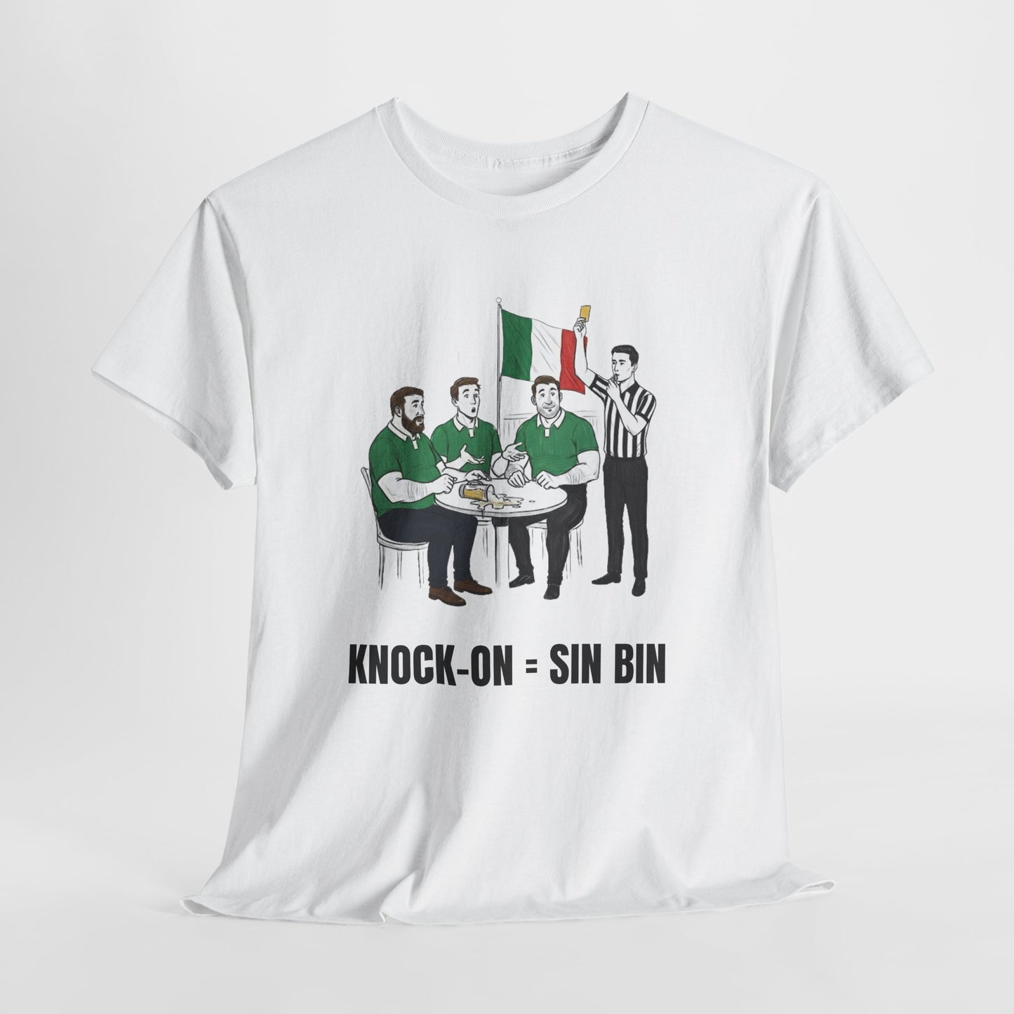 Irish Rugby & Beer T-Shirt – Yellow Card Pint Spill | Funny Rugby Fans Tee