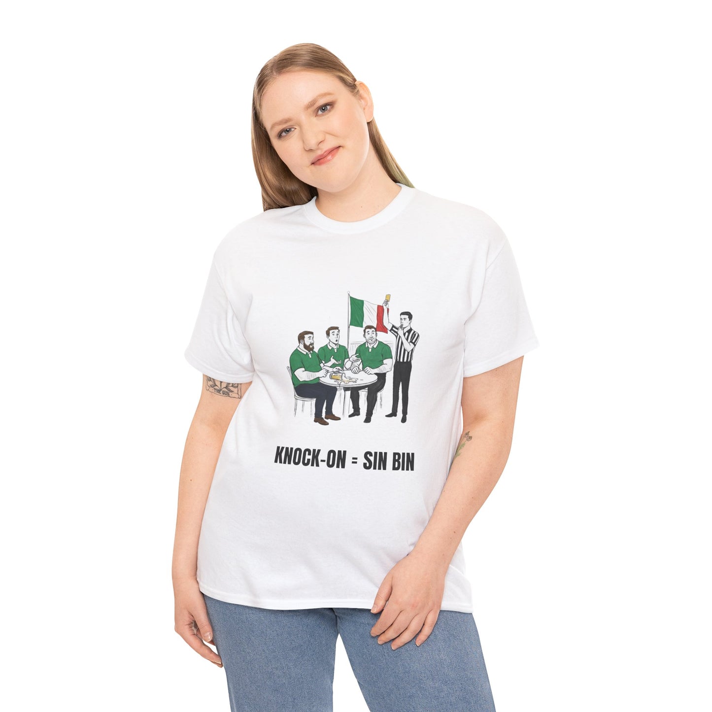 T-shirt rugby irlandais et bière – Carton jaune renversé | T-shirt humoristique pour supporters de rugby