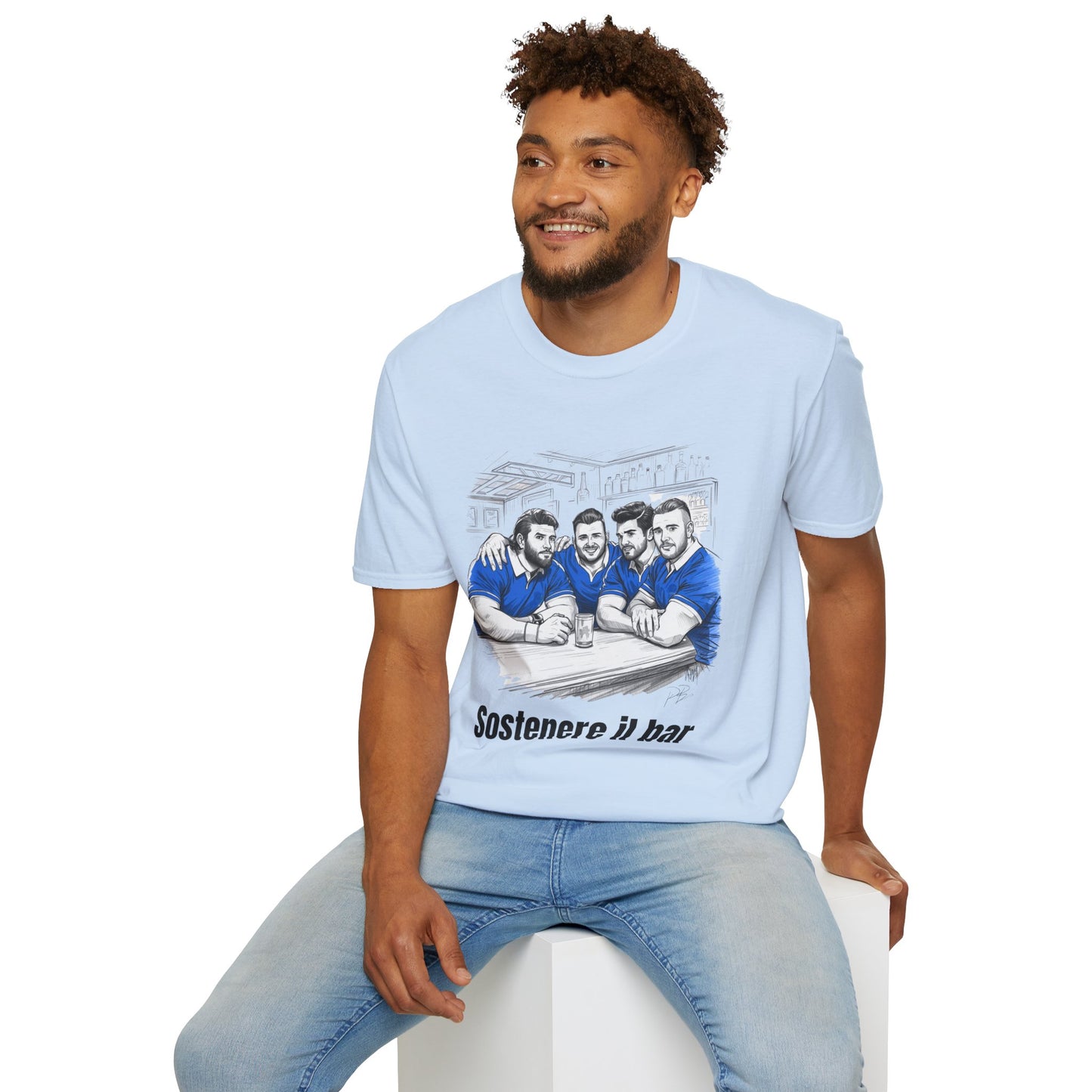 Propping Up The Bar – Funny Italian Rugby T-Shirt for Fans & Gifts