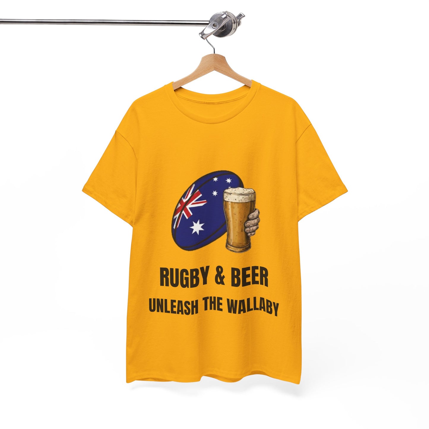 Australia Rugby & Beer T-Shirt - Unleash the Wallaby Fan Tee | Match Day Apparel