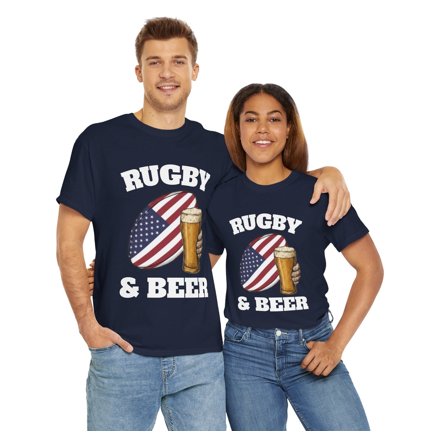 Rugby & Beer USA T-Shirt – American Rugby Fans Match Day Tee