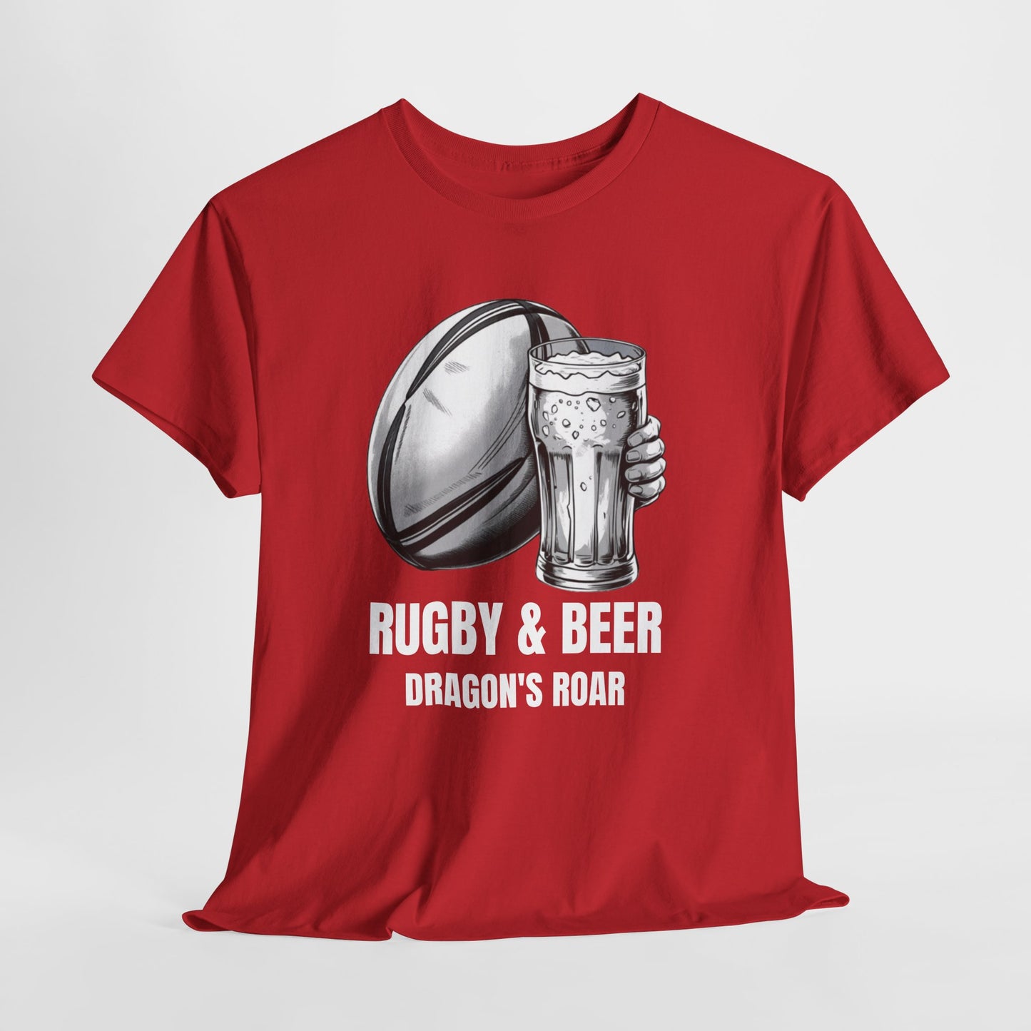 Rugby & Beer “Dragon’s Roar” T-Shirt – Wales Rugby Fan Matchday Gift