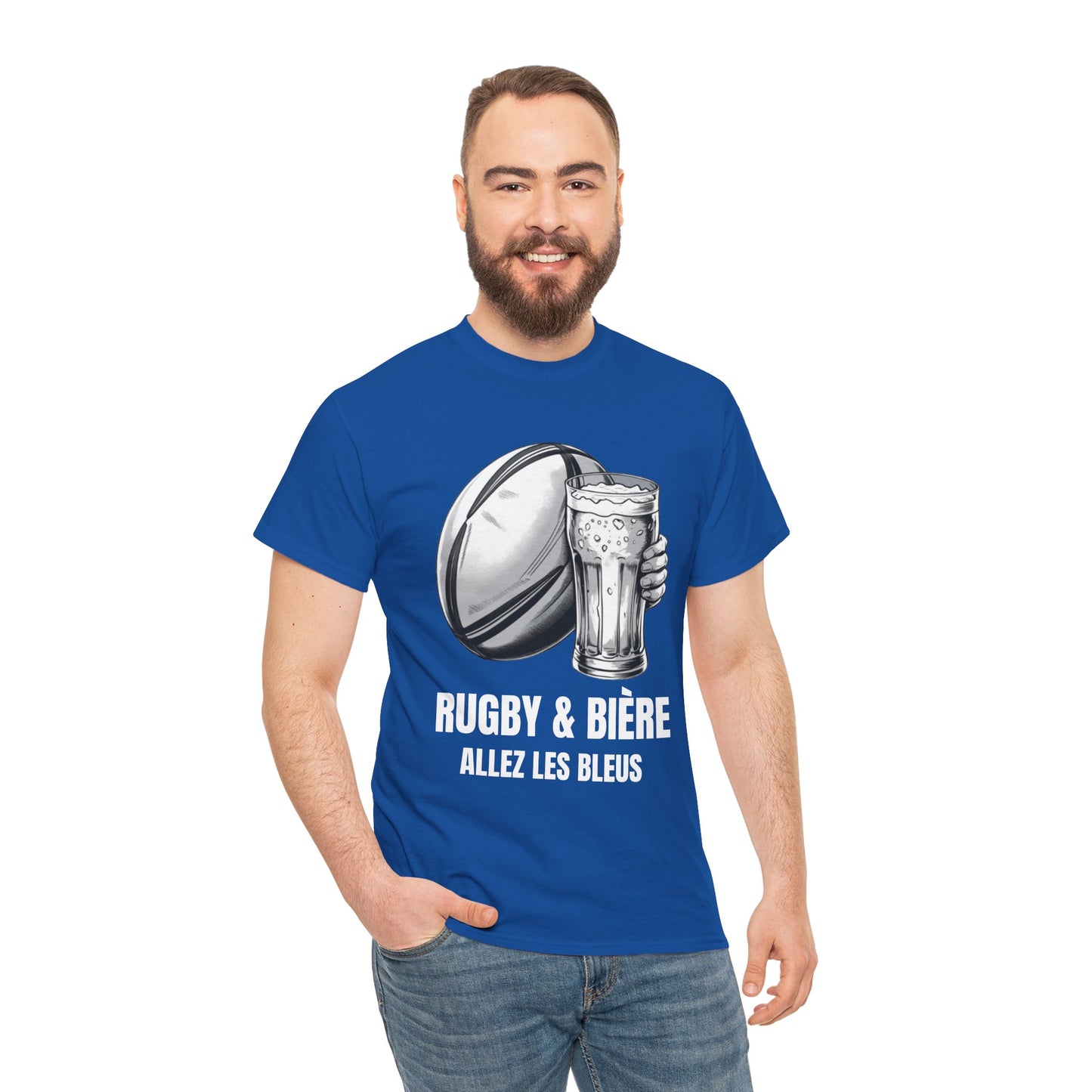 Rugby & Beer “Allez Les Bleus” T-Shirt – France Rugby Fan Matchday Gift