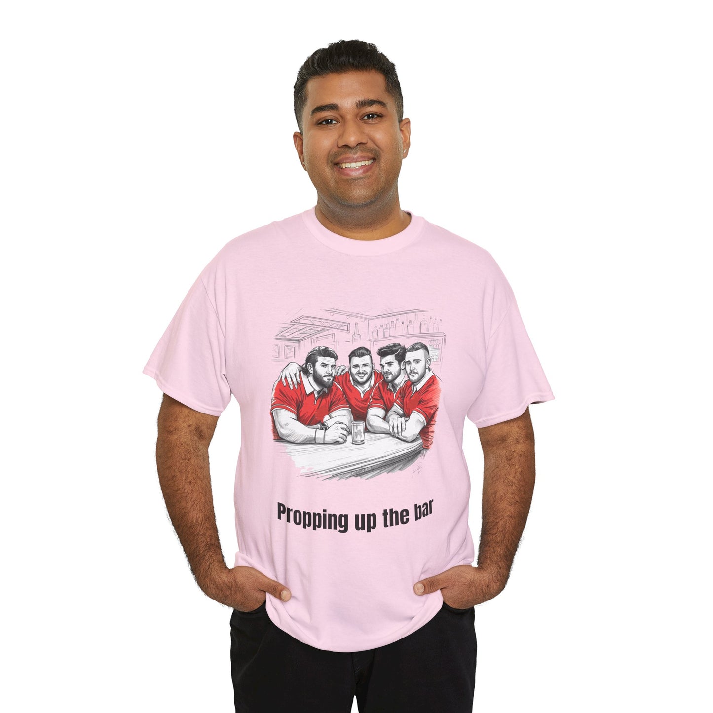 Propping Up The Bar – Funny Welsh Rugby T-Shirt for Fans & Gifts