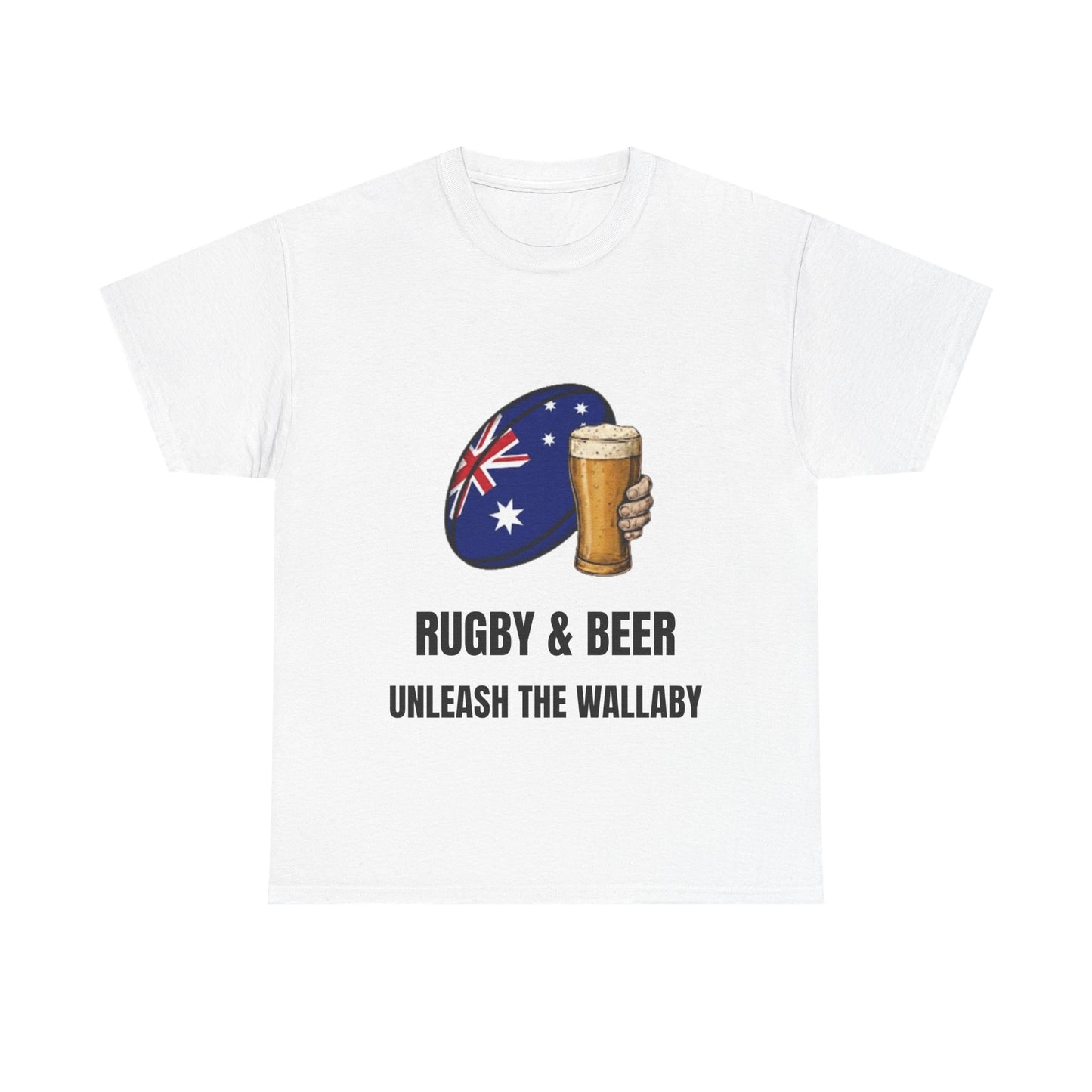 Australia Rugby & Beer T-Shirt - Unleash the Wallaby Fan Tee | Match Day Apparel