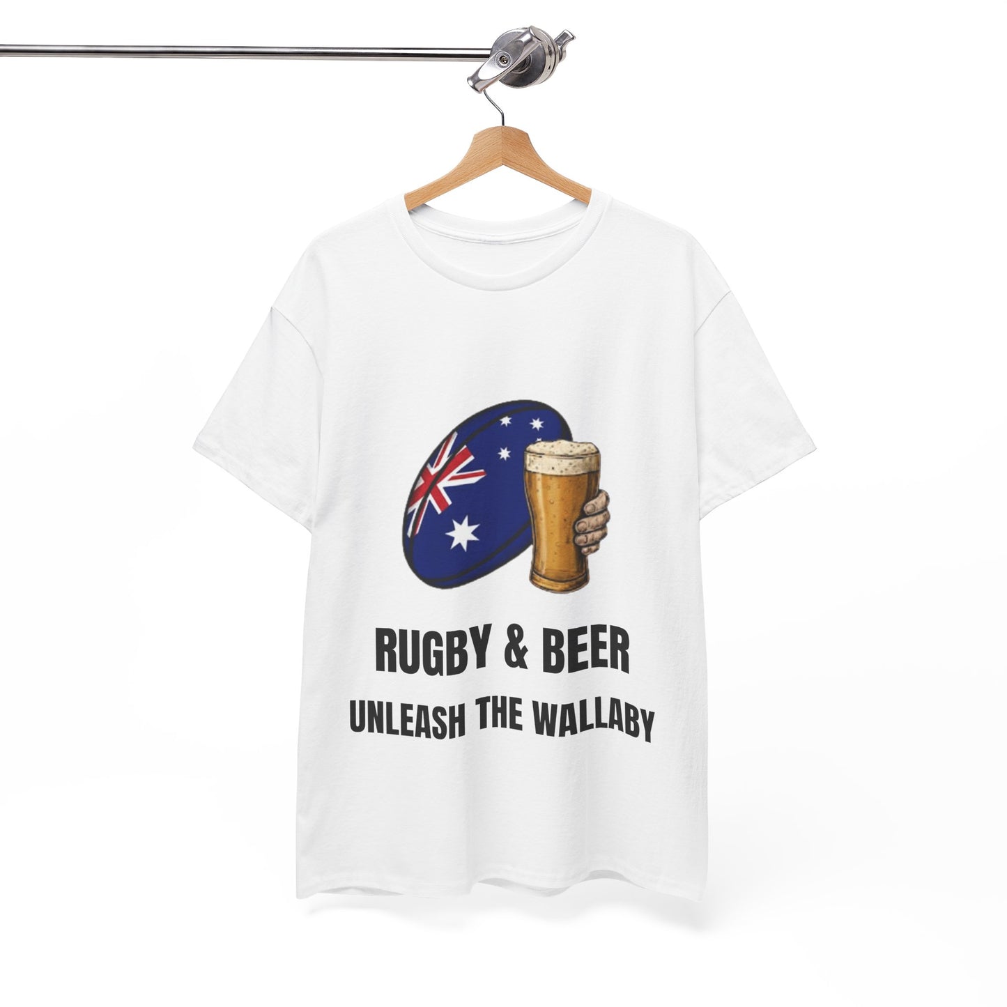 Australia Rugby & Beer T-Shirt - Unleash the Wallaby Fan Tee | Match Day Apparel