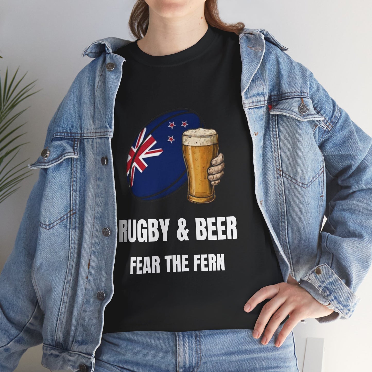 New Zealand Rugby & Beer T-Shirt - Fear the Fern Fan Tee | Match Day Apparel