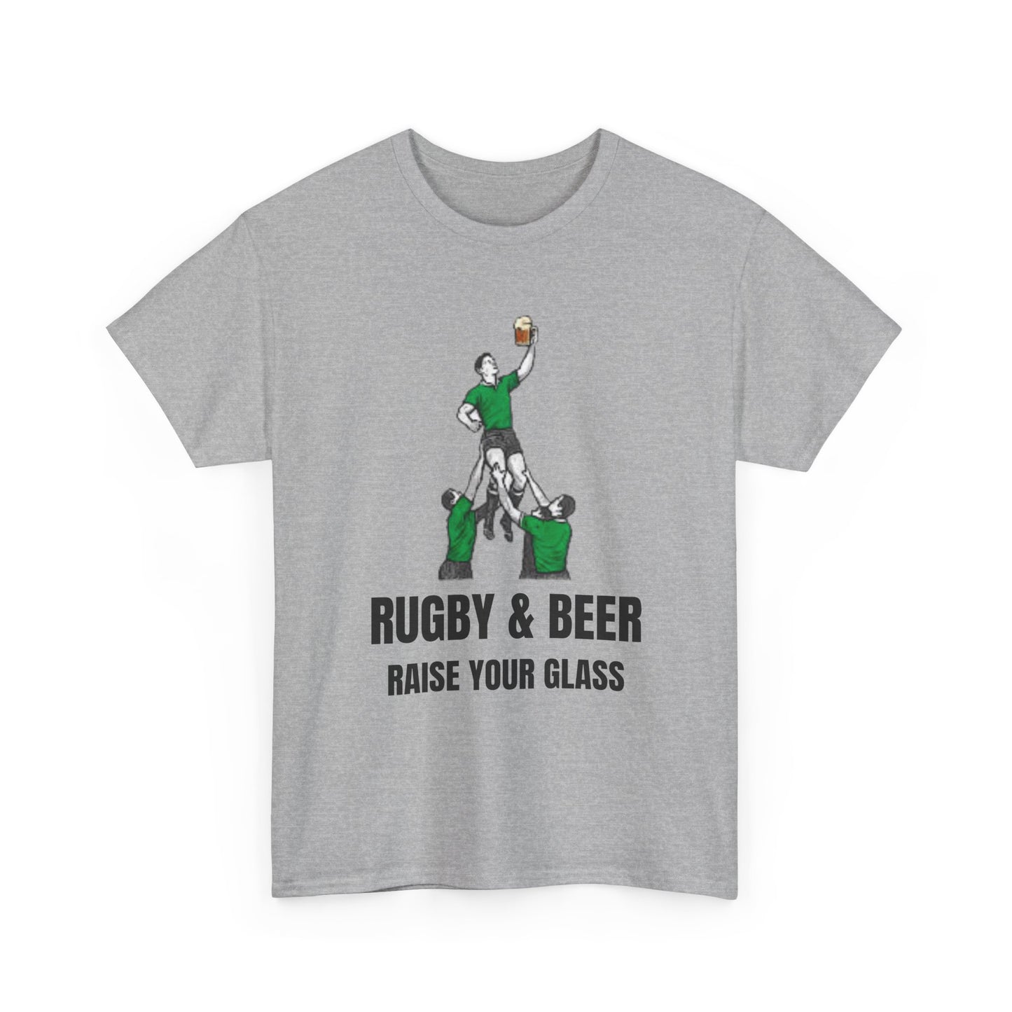 Maglietta "Raise Your Glass" di Rugby & Beer: regalo perfetto per i tifosi irlandesi di rugby