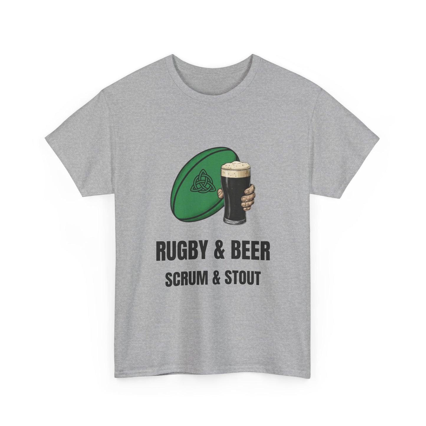 Ireland Rugby & Beer T-Shirt - Scrum & Stout Fan Tee | Match Day Gift