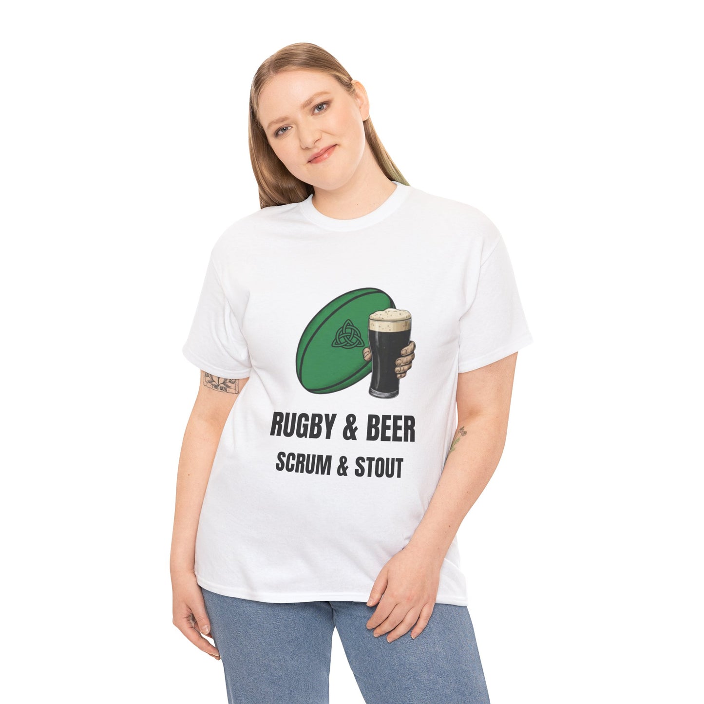 Ireland Rugby & Beer T-Shirt - Scrum & Stout Fan Tee | Match Day Gift