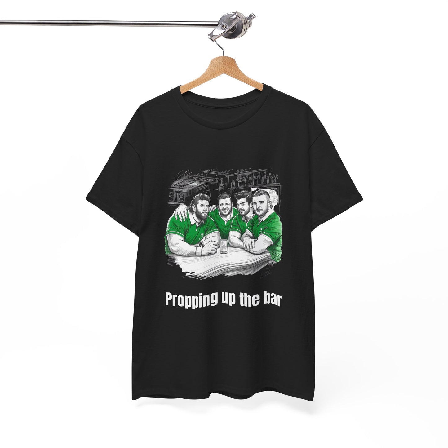 Propping Up The Bar – Divertente maglietta da rugby irlandese per tifosi e regali